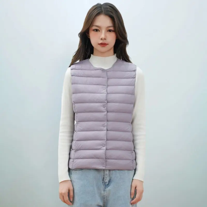 Spring Women Sleeveless Puffer Vest Women's Ultra Light Down Vest Women Waistcoat Portable Warm Liner Inner Cloth Winter