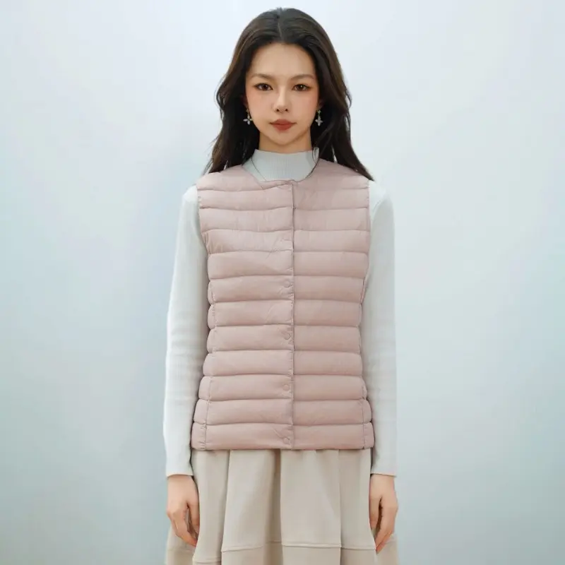 Spring Women Sleeveless Puffer Vest Women's Ultra Light Down Vest Women Waistcoat Portable Warm Liner Inner Cloth Winter