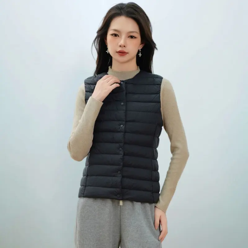 Spring Women Sleeveless Puffer Vest Women's Ultra Light Down Vest Women Waistcoat Portable Warm Liner Inner Cloth Winter