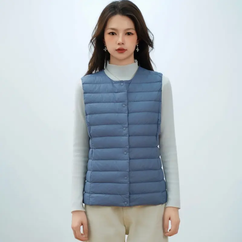 Spring Women Sleeveless Puffer Vest Women's Ultra Light Down Vest Women Waistcoat Portable Warm Liner Inner Cloth Winter