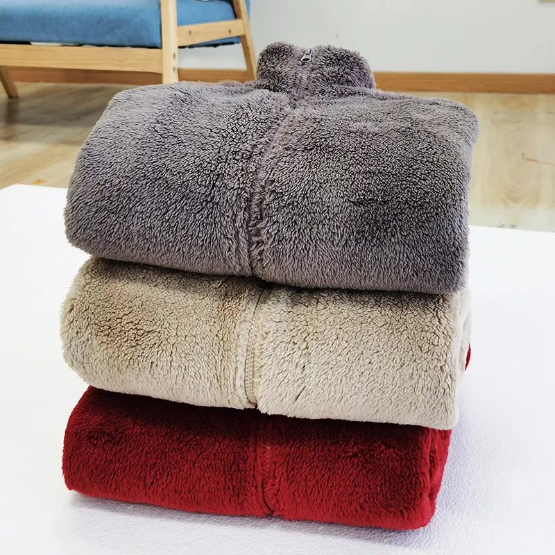 Winter Women Teddy Sweater Fluffy Fleece Jacket Plus Size Zipper Tops Turtleneck Fuzzy Warm Cardigan Women's Clothing