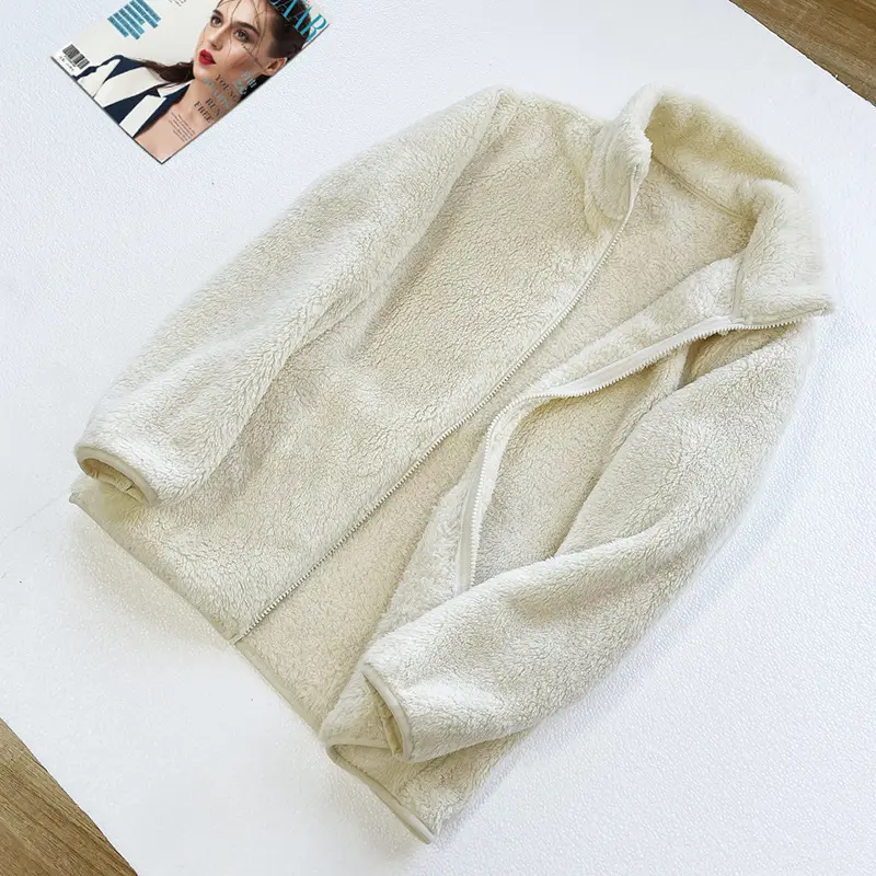 Winter Women Teddy Sweater Fluffy Fleece Jacket Plus Size Zipper Tops Turtleneck Fuzzy Warm Cardigan Women's Clothing