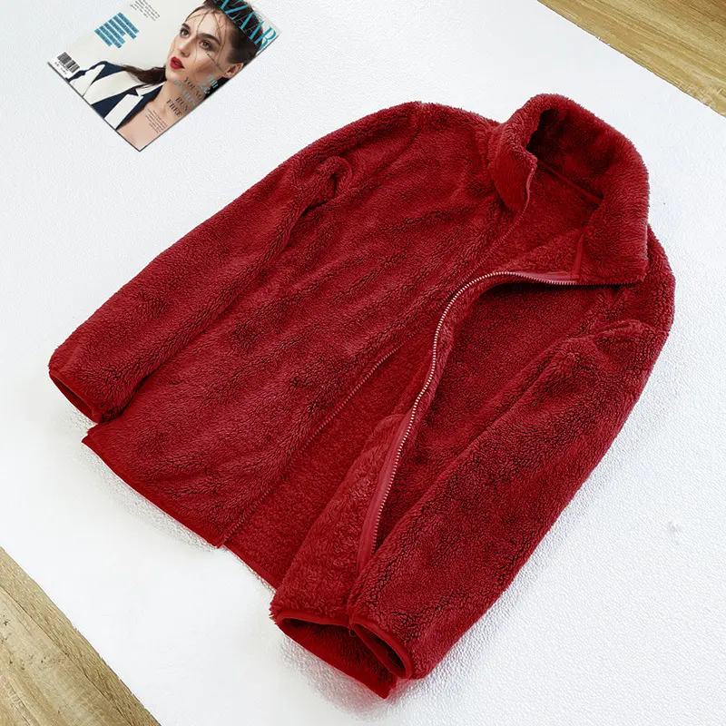 Winter Women Teddy Sweater Fluffy Fleece Jacket Plus Size Zipper Tops Turtleneck Fuzzy Warm Cardigan Women's Clothing