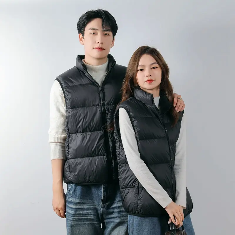 Tank Top Winter Jacket Thickened Sleeveless Solid Color Warm Down Windproof Couple Style Men's and Women's Down Jacket Vest