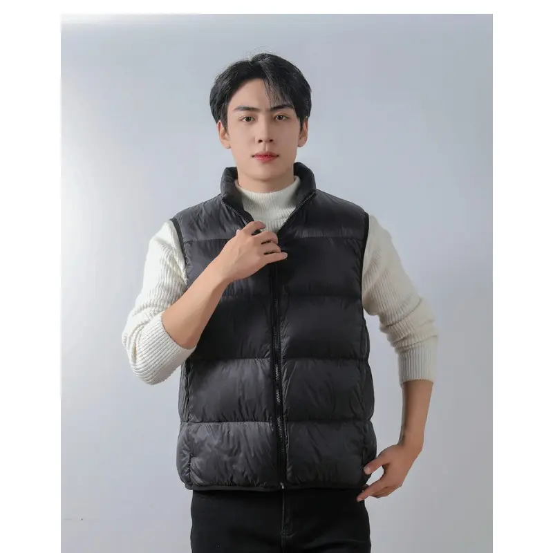 Tank Top Winter Jacket Thickened Sleeveless Solid Color Warm Down Windproof Couple Style Men's and Women's Down Jacket Vest