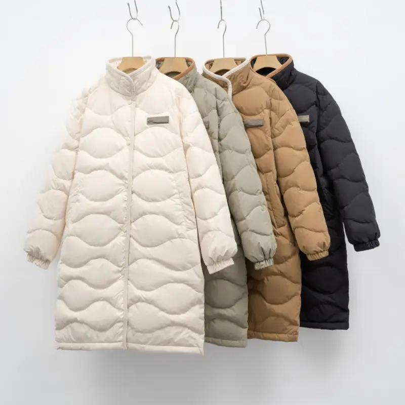 Long Jacket for Women Winter Down Padded Jacket Fashion Loose Casual Parkas Ladies Argyle Warm Coats Women's Down Jacket