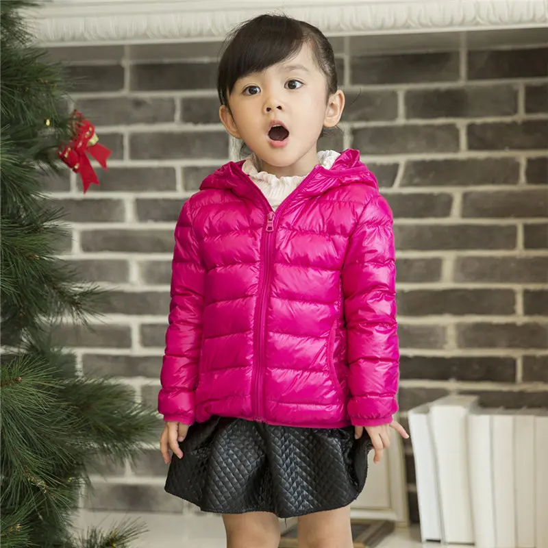 Winter warm down jacket hooded tops coat for boys and girls 1-8 year old baby 2023 new Korean version fashion childrens clothing