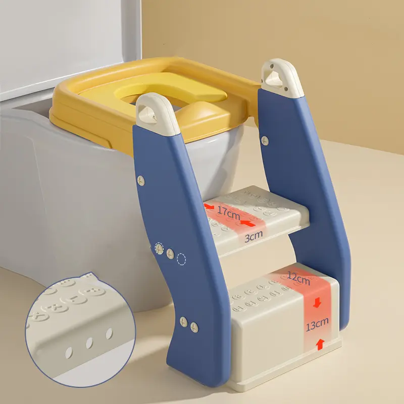 Two-in-one Auxiliary Toilet Ladder Children's Toilet Seat Footstool Infant Baby Ladder Folding Toilet Auxiliary Toilet Seat