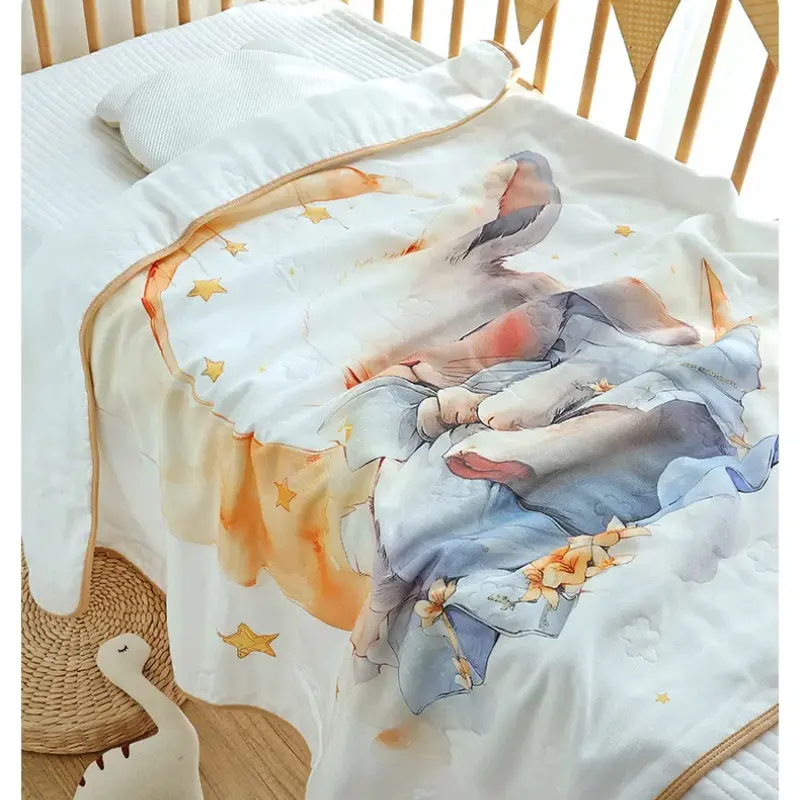 Five Layer Gauze Baby Blanket Bed Sofa Camping Nap Baby Bed Sheet Soft Pure Cotton Home Textile Birthday Gift Blanket Bedroom