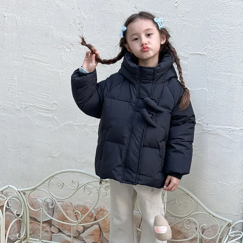Childrens Korean Down Jacket Bread Jacket Autumn and Winter Hooded Jacket White Duck Down Jackets Male and Female Children