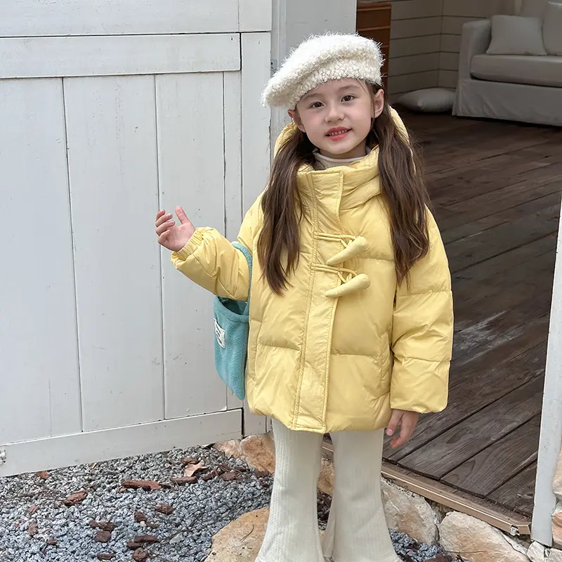 Childrens Korean Down Jacket Bread Jacket Autumn and Winter Hooded Jacket White Duck Down Jackets Male and Female Children