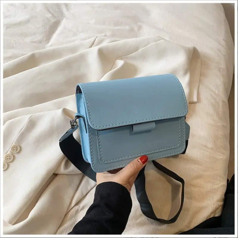 Shoulder Bag Ins Versatile Wide Shoulder Strap Small Square Bag Retro Pu Leather Crossbody Bag Women'S Bag Fall Winter