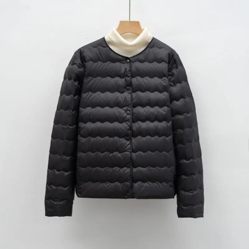 White Duck Down Jacket Liner Fashion 2024 New Autumn Winter Ultralight Portable Puffer Coat Women High-end O-neck Slim Warm