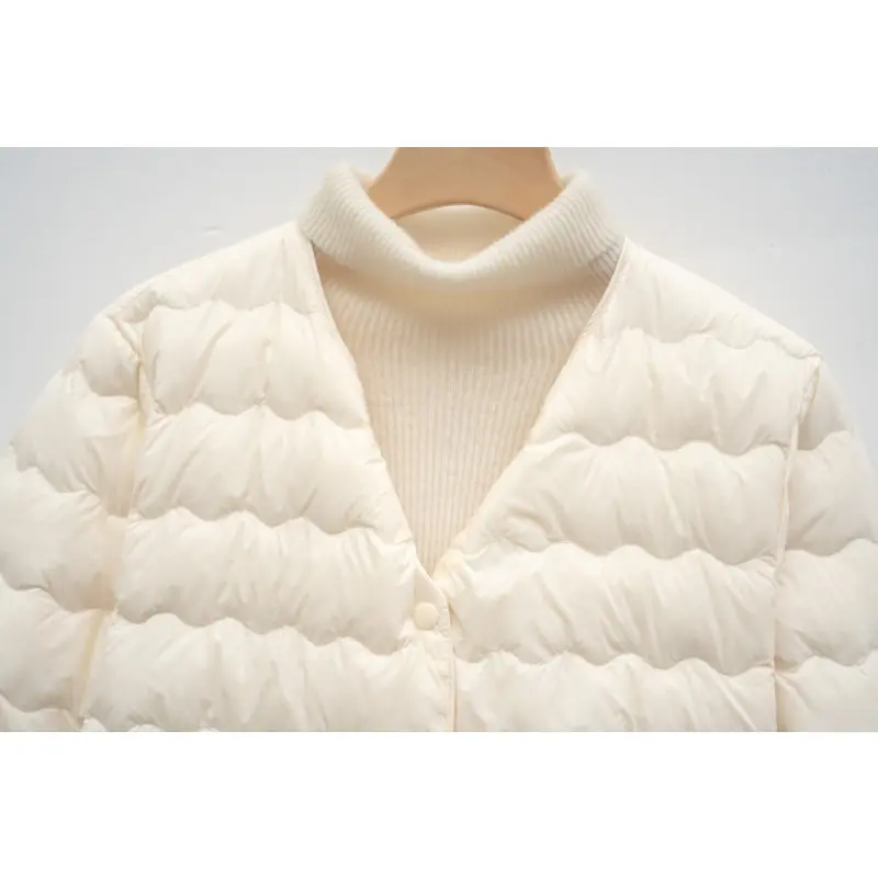 White Duck Down Jacket Liner Fashion 2024 New Autumn Winter Ultralight Portable Puffer Coat Women High-end O-neck Slim Warm