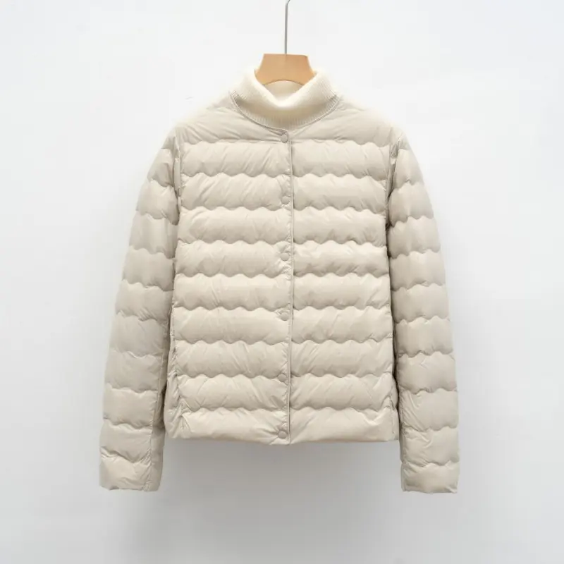 White Duck Down Jacket Liner Fashion 2024 New Autumn Winter Ultralight Portable Puffer Coat Women High-end O-neck Slim Warm