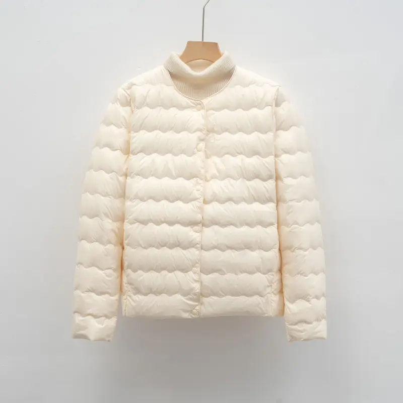 White Duck Down Jacket Liner Fashion 2024 New Autumn Winter Ultralight Portable Puffer Coat Women High-end O-neck Slim Warm