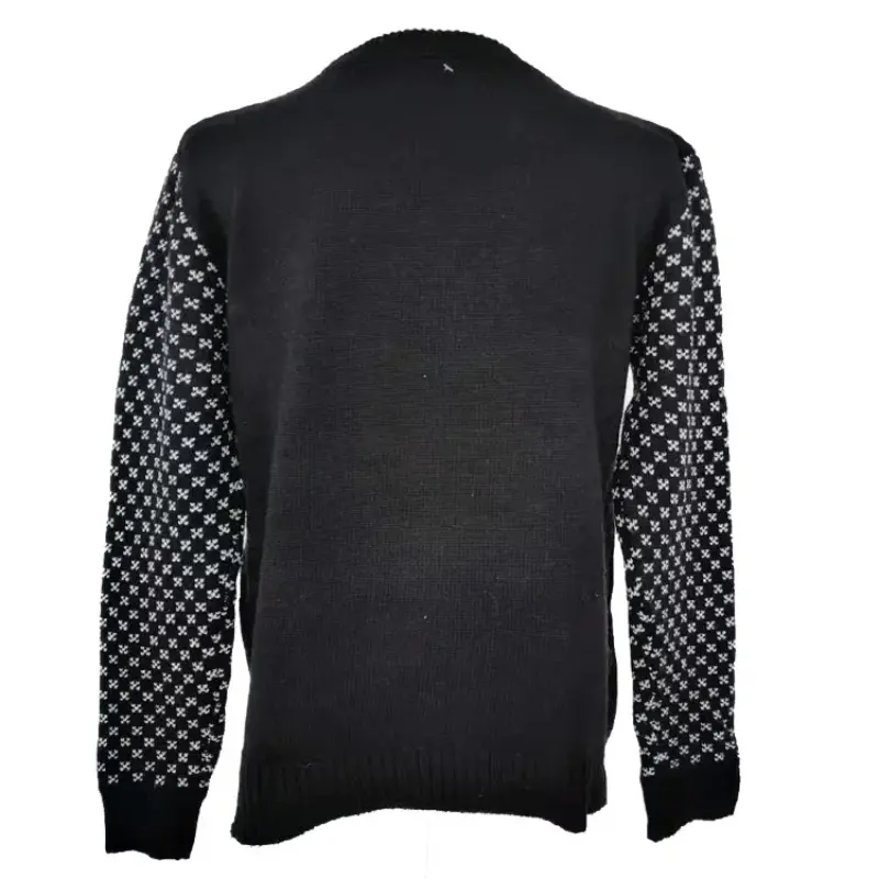 Ladies' Christmas Santa Jacquard Sweater Cartoon Long Sleeve Pullover Color Block Knitwear Sueter