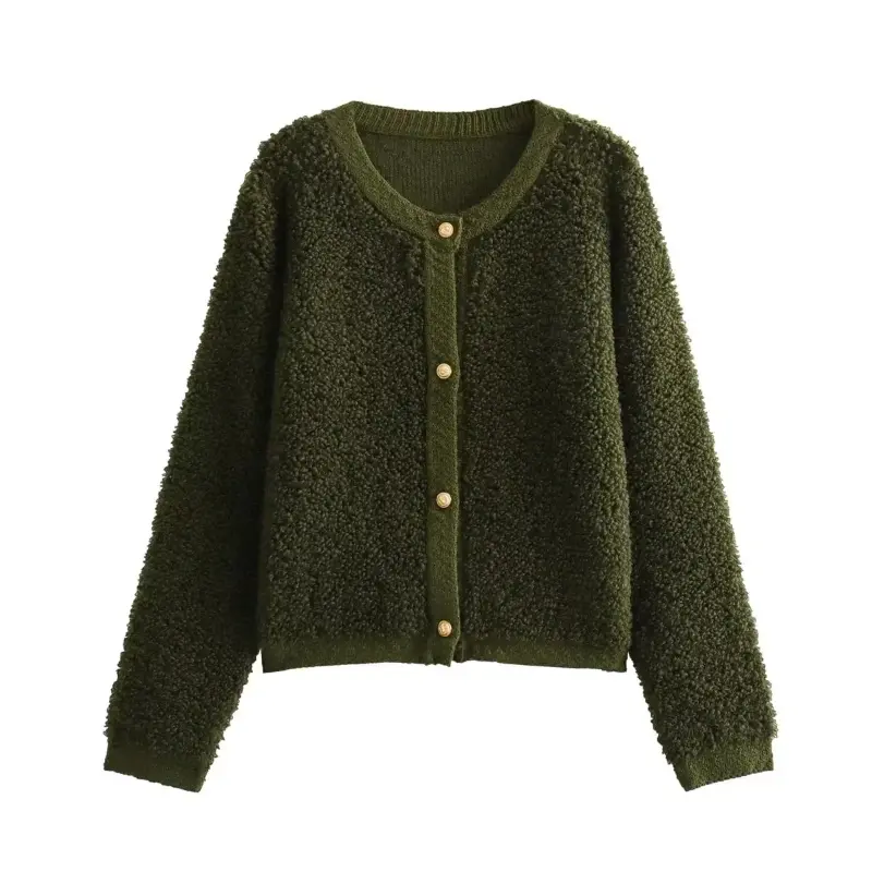 Autumn Fleece Coat For Women Fashion Trend Hemming Long Sleeves Short Cardigan Female Women's Jacket Short Woolen Jacket