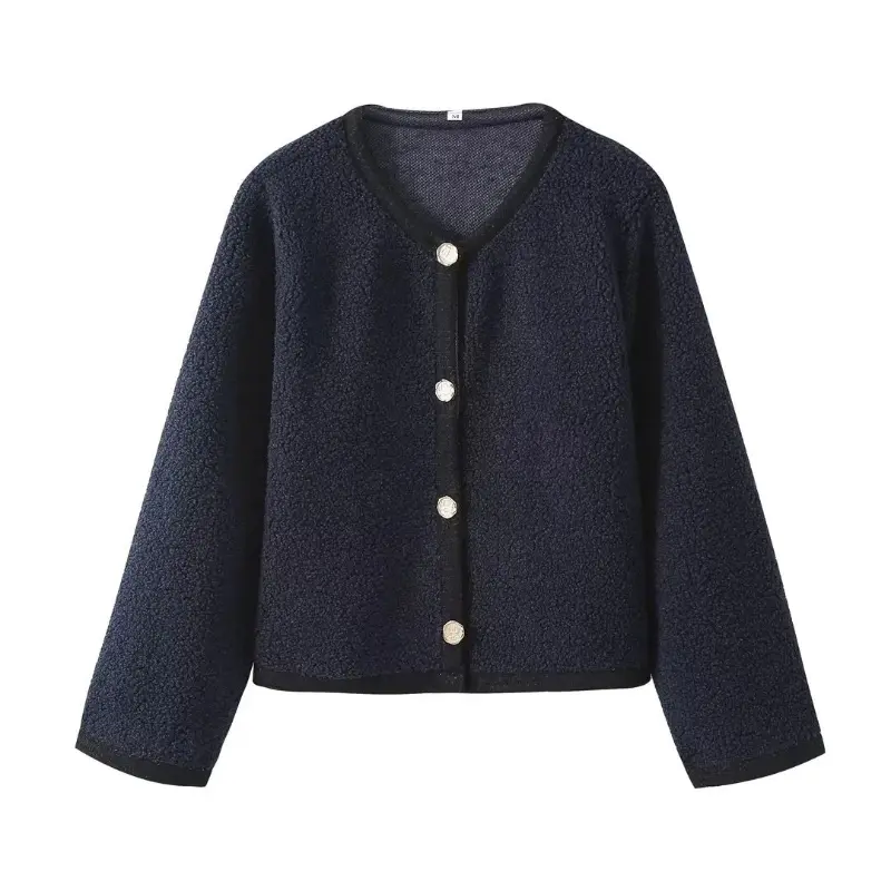 Autumn Fleece Coat For Women Fashion Trend Hemming Long Sleeves Short Cardigan Female Women's Jacket Short Woolen Jacket