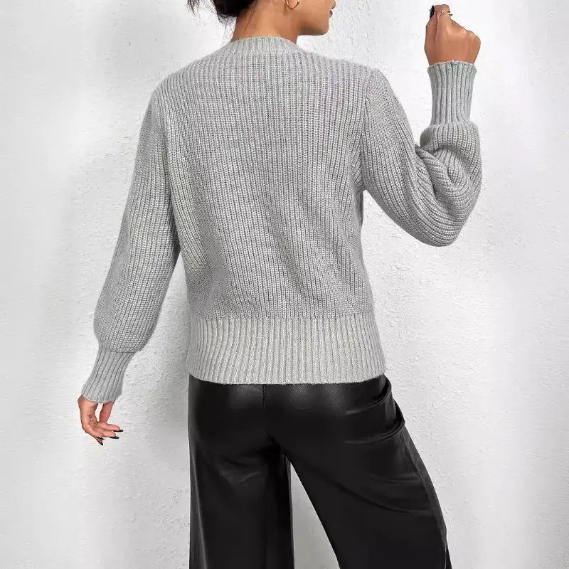 Solid Cable Knit Pattern Women's Plus Size O Neck Thread Hot Pullover Sweater Oversize Tops Office Lady Daily 3XL Clothing