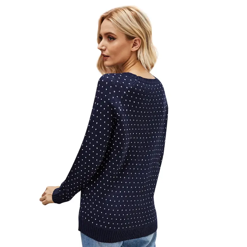 Women Cute Funny Snowman Jacquard Christmas Knitted Sweater Autumn Winter Casual O Neck Long Sleeve Pullover Tops Loose Jumpers