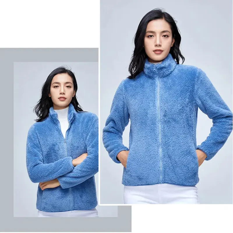 Winter Coats For Women Casual Fleece Jacket Loose Soft Outdoor Lined Coat Outwear Coral Flannel Double-sided Velvet Top