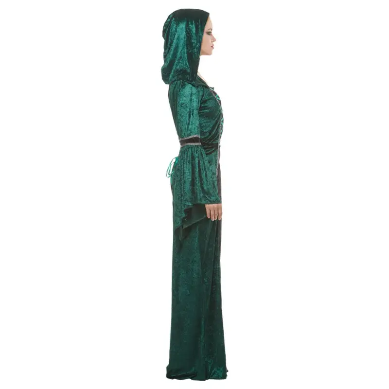 Halloween Adult Costume Party Magic Wizard Cosplay Costume Saint Woman Green Dress Stage Performance Clothes