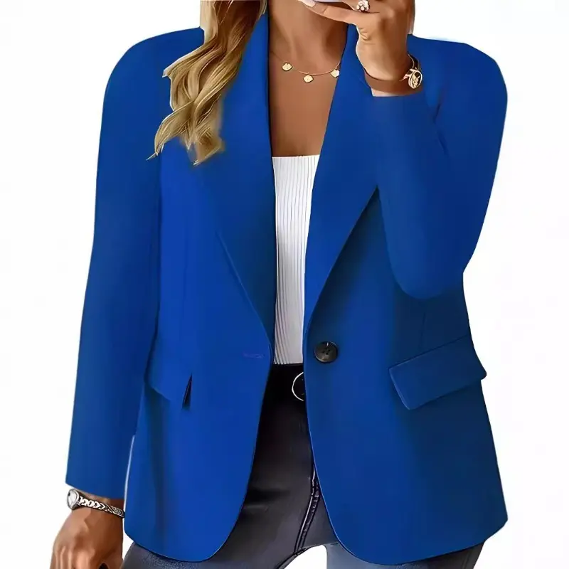 Autumn Winter Women's Cardigan Mini Suit Jacket Commuting Style Long Sleeved Fashion Elegant Solid Color Casual Suit Jacket