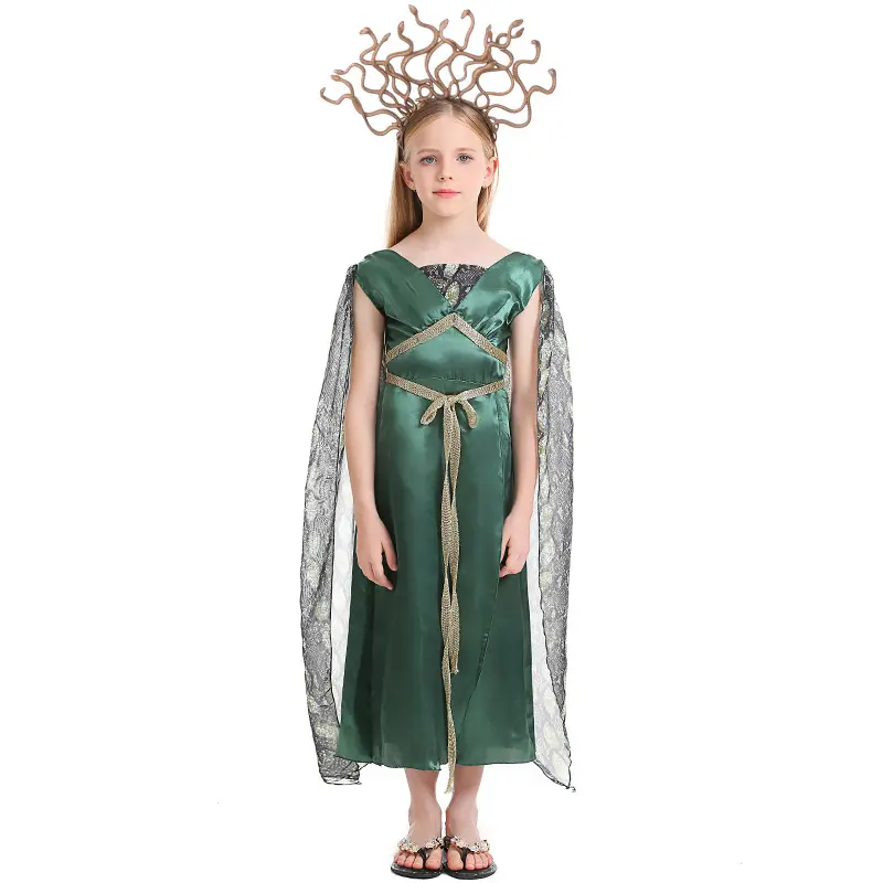 Halloween Costume Children's Greek Mythology Cyan Gorgon Gorgon Gorgon Gorgon Cosplay Costume Anime Cosplay Performance Show