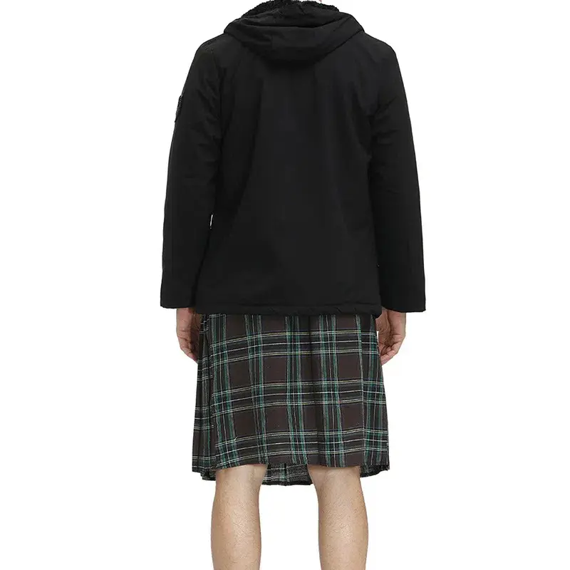 Men's Scottish Plaid Pleated Skirt Holiday Traditional Costume Stage Performance Skirt Red Blue Green Brown Pleated Skirt