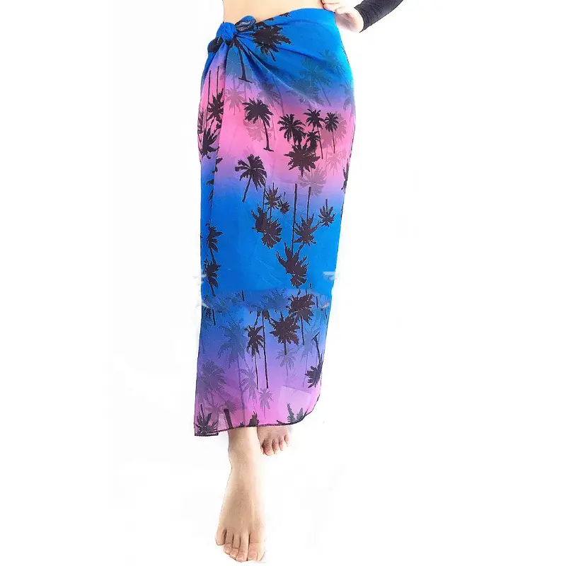 Loose Swimsuit Coverups Fashion Beachwear Printed Short Skirt Beach Bikini Wrap Sheer Beach Wrap Chiffon Swimsuit Women