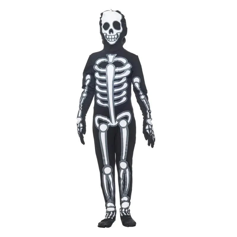 Scary Zombie Cosplay Costumes Skeleton Skull Costume Suit Halloween Costume for Kids Carnival Party Dress Up Jumpsuits And Mask