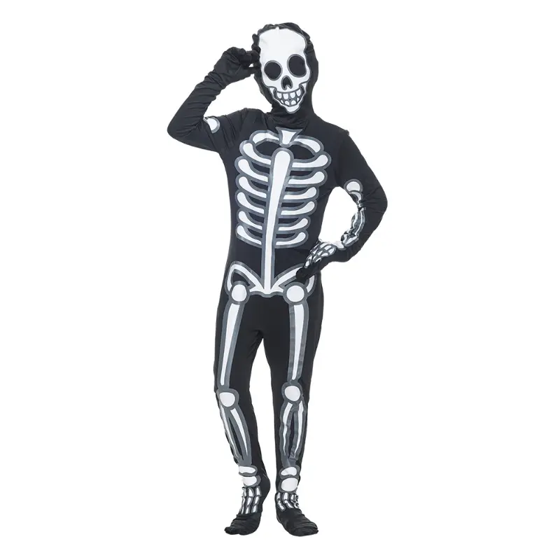 Scary Zombie Cosplay Costumes Skeleton Skull Costume Suit Halloween Costume for Kids Carnival Party Dress Up Jumpsuits And Mask