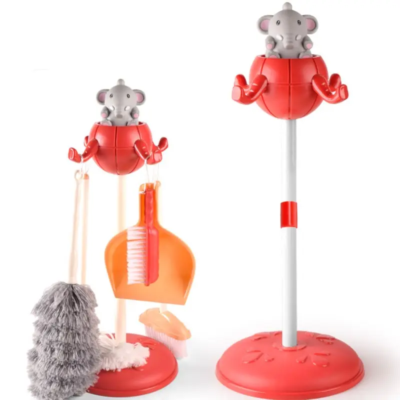 Children Simulation Life Cleaning Tools Set Toys Cartoon Mini Housework Supplies Kit with Broom Mop Bucket Kids Playhouse Toys