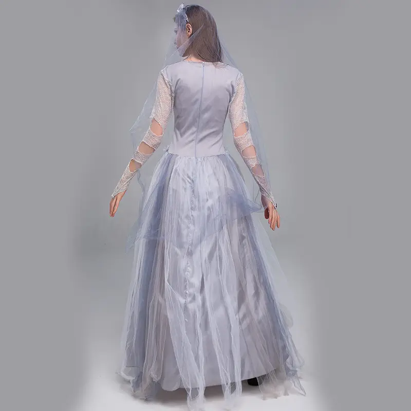 2pcs Halloween Costume Scary Ghost Bride Dress Ghost Zombie Performance Costume Masquerade Ball Costume Cosplay Costumes