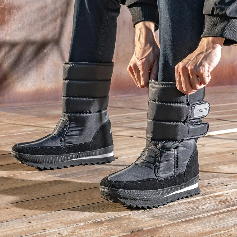 Winter New Mid-tube Warm Waterproof and Anti-ski Boots Plus Velvet Thick Snow Shoes Cotton Boots