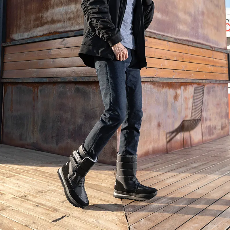 Winter New Mid-tube Warm Waterproof and Anti-ski Boots Plus Velvet Thick Snow Shoes Cotton Boots
