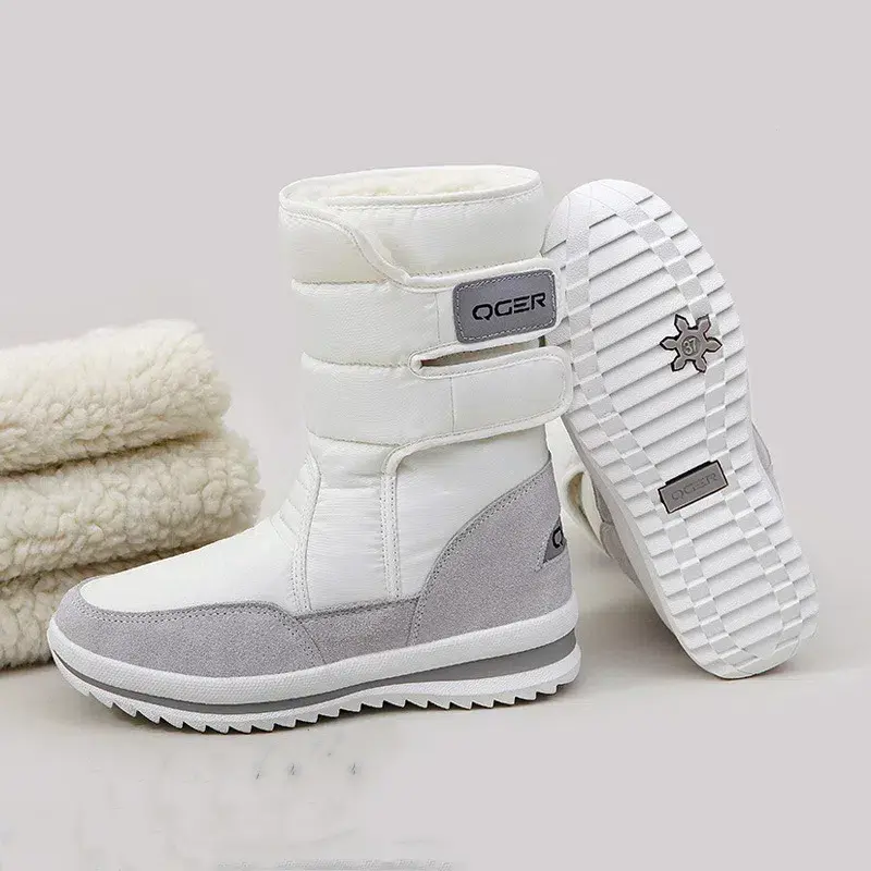 Winter New Mid-tube Warm Waterproof and Anti-ski Boots Plus Velvet Thick Snow Shoes Cotton Boots
