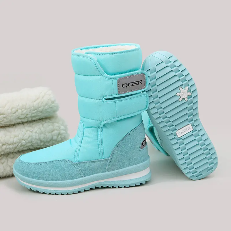 Winter New Mid-tube Warm Waterproof and Anti-ski Boots Plus Velvet Thick Snow Shoes Cotton Boots