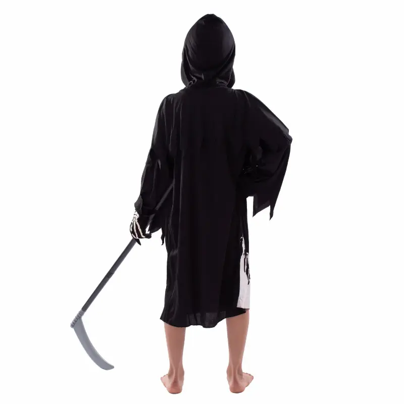 Children Halloween Devil Skeleton Mask Scary Costume Grim Reaper Costume for Boys Kids Costume Ghost Cosplay Set Death Garments
