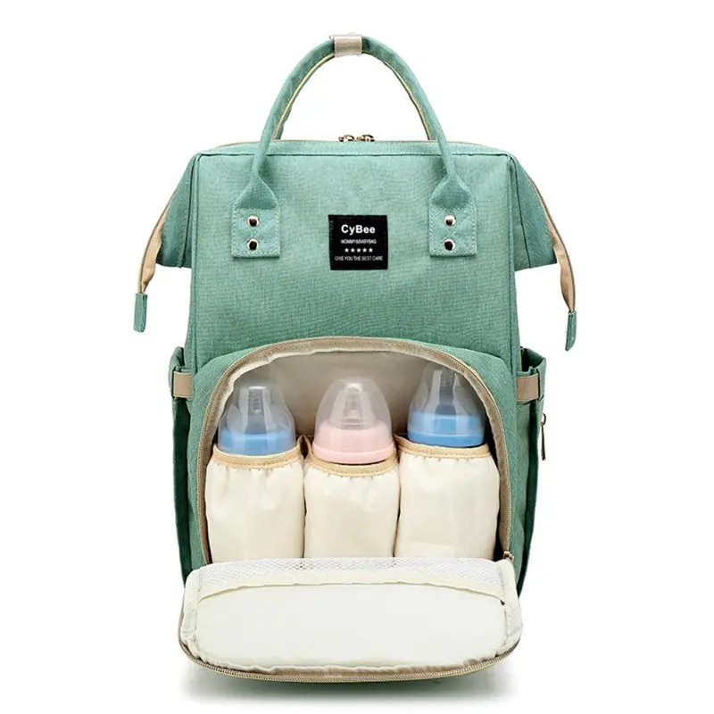New Foldable Bed Diaper Bag with Changing Station Insulated Pocket and Large Capacity Multifunctional Double Shoulder Mommy Bag