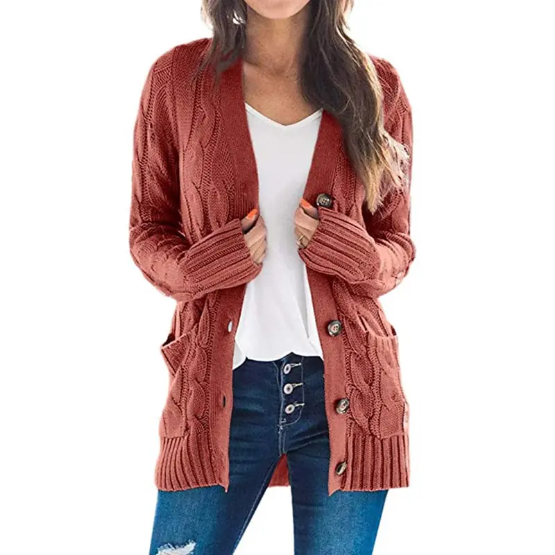 Leisure Time Women's Open Front Knit Cardigan Long Sleeve Knit Sweater Casual Solid Classy Sweater Jacket Chunky Outwear Coats