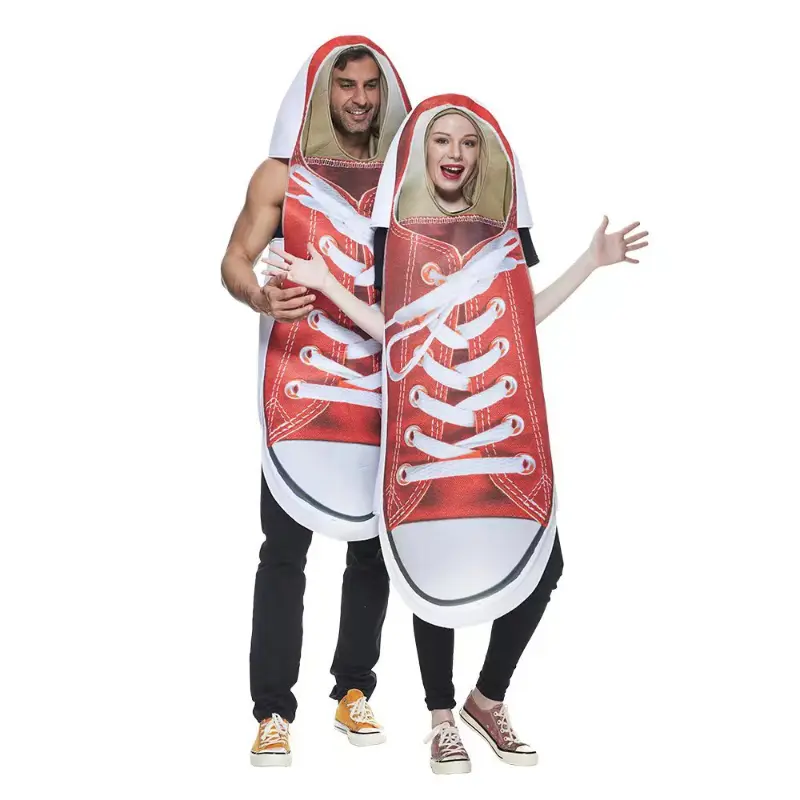 Zawaland Halloween Funny Canvas Shoes Play Costume Couple Carnival Party Men Performance Suits Women Festivals Spoof Clothing