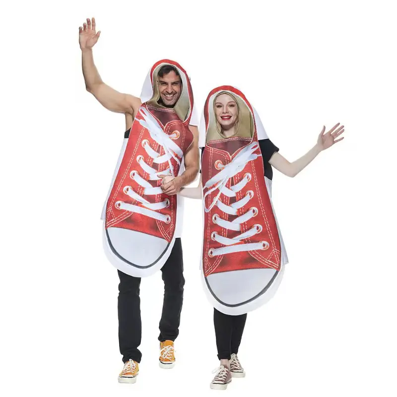 Zawaland Halloween Funny Canvas Shoes Play Costume Couple Carnival Party Men Performance Suits Women Festivals Spoof Clothing