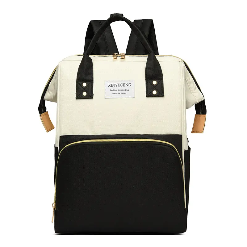 Mommy Bag 2024 New Simple and Casual Color Contrast Backpack Mother and Baby Mother Go Out Fashion Multi-functional Backpack