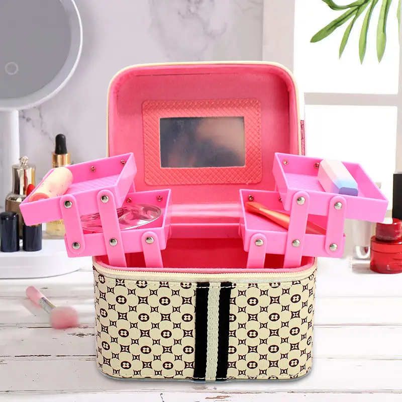 Beautiful Storage Box Girls' Handheld Makeup Box Large Capacity Family Women's Makeup Brush Makeup Tools Portable Storage Box