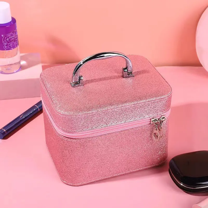 Beautiful Storage Box Girls' Handheld Makeup Box Large Capacity Family Women's Makeup Brush Makeup Tools Portable Storage Box