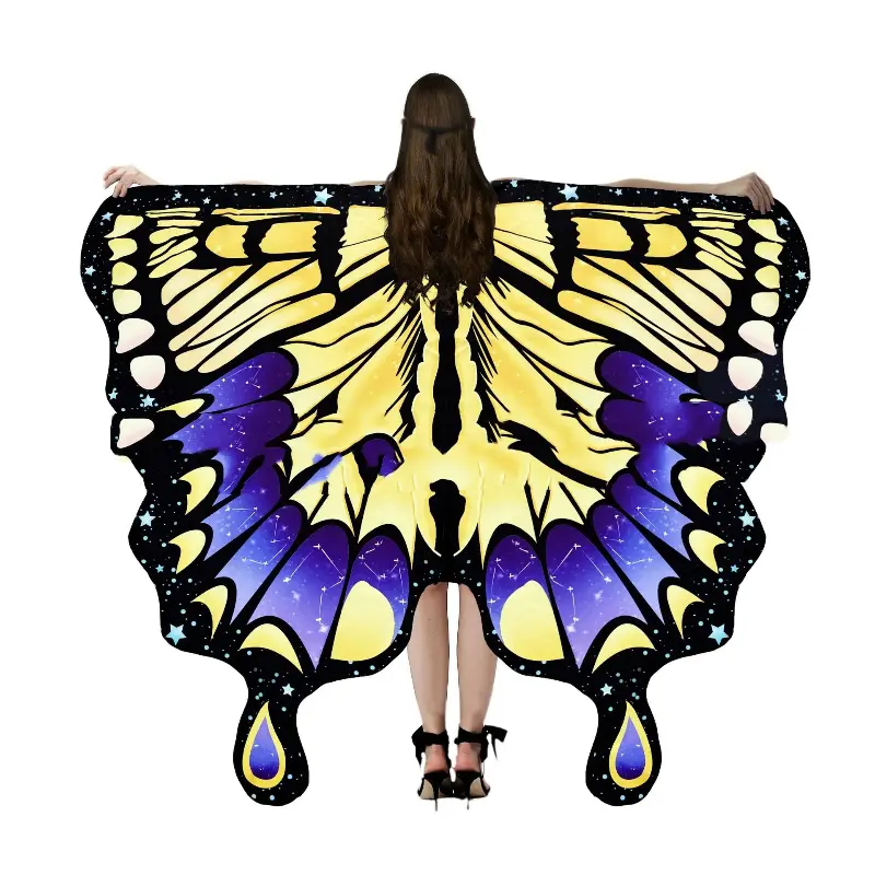 Hotselling Butterfly Wings Cosplay Cape For Adults Halloween Costume Belly Dance Performance Accessories Rainbow Capes Cloaks