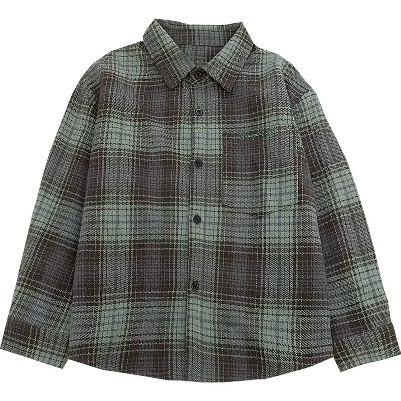 Kids Shirts Boys and Girls Shirts Plaid Printed Girls Blouse Children Clothing for Boys Blouses Years Kids Boys and Girls Shirts