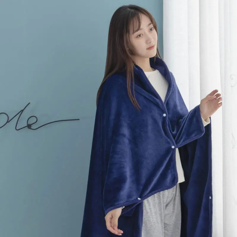 Multifunction Blanket Quality Wearable Blanket With Buckle Plush Cloak Cape Multi Color Available For Spring and Autumn